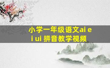 小学一年级语文ai ei ui 拼音教学视频